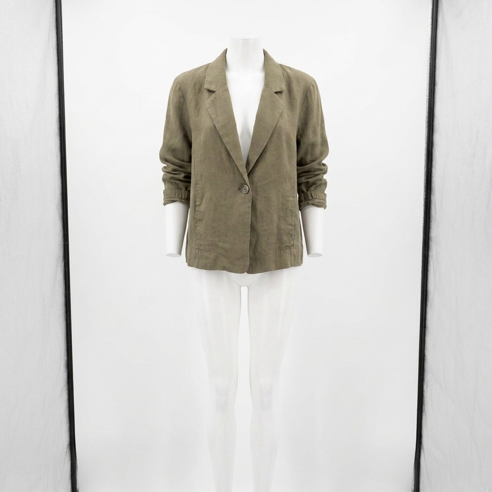 NEW MICHAEL STARS women's pearson linen blazer in camo